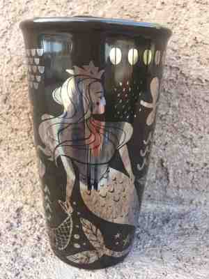 Starbucks Siren Mermaid Black Silver Ceramic Coffee Tumbler 12 Oz - Sold on eBay Apr, 23rd 2019 for $36.88