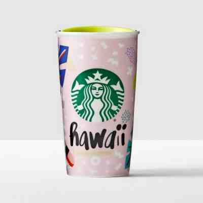 New Starbucks 2016 Pink Hawaii Traveler Ceramic Double Wall Tumbler - Sold on eBay Apr, 23rd 2019 for $30.00