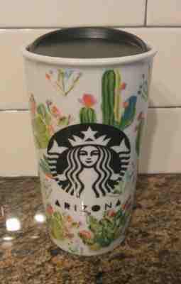 NEW NWT Starbucks Arizona Cactus Ceramic Travel Tumbler Mug LIMITED EDITION RARE - Sold on eBay Apr, 22nd 2019 for $36.95