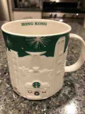 STARBUCKS 2015 X'mas GREEN CITY MUG CHINA HONG KONG CITY RELIEF SKYLINE YACHT  - Sold on eBay Apr, 17th 2019 for $18.95