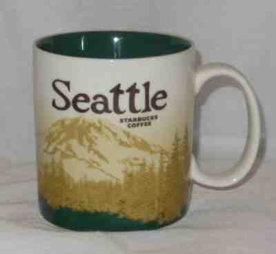 Starbucks SEATTLE Stoneware COFFEE MUG 2008 Collector Series 16 oz Mt RAINIER - Sold on eBay Apr, 22nd 2019 for $74.99