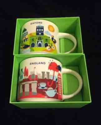 Starbucks Oxford England YAH Mug Set Stonehenge Tea Boat Dodo River You Are Here - Sold on eBay Apr, 17th 2019 for $96.99