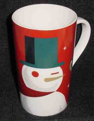 STARBUCKS WINTER Winking SNOWMAN Tall Coffee Mug 16 oz. Holiday NICE! 2012 - Sold on eBay Apr, 18th 2019 for $7.99