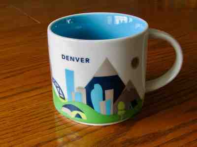 STARBUCKS 2014 "Denver" Coffee Mug Tea Cup 14 oz "YOU ARE HERE Collection" - Sold on eBay Apr, 19th 2019 for $10.99
