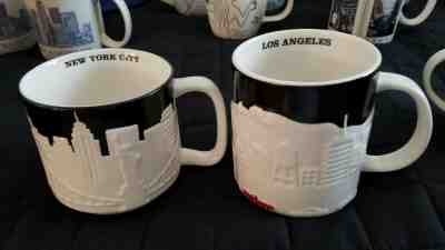 NEW! Starbucks NYC and L.A. Embossed Relief Mug Cup Collectors Series set (2) - Sold on eBay Apr, 19th 2019 for $25.00