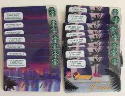 Lot x 20 Starbucks Gift Cards (10) MIAMI - (10) FLORIDA MINT, NO VALUE! - Sold on eBay Apr, 23rd 2019 for $4.99