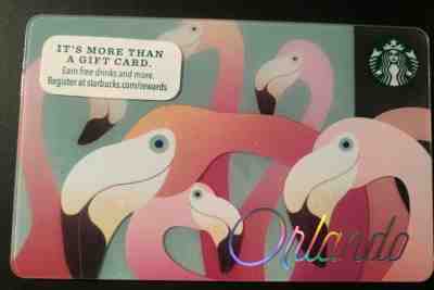 Starbucks Card, "Orlando"  Pink Flamingos, 2015 Series 6125     (YY) - Sold on eBay Apr, 10th 2019 for $1.00