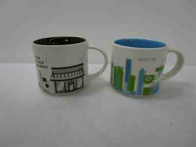 2 Starbucks YAH " You Are Here" Mugs: Seattle + Pike Place Market - Sold on eBay Apr, 18th 2019 for $22.00