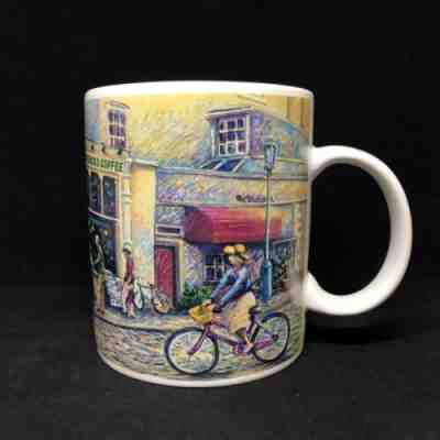 Starbucks Barista 2001 Coffee Mug 14oz Pike Place Market Seattle Street Scene - Sold on eBay Apr, 16th 2019 for $7.00