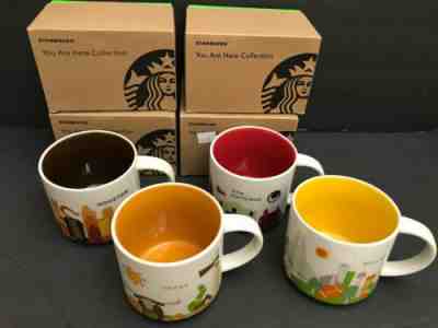 LOT 4 STARBUCKS COFFEE MUGS YOU ARE HERE MUGS TEXAS Dallas Houston San Antonio - Sold on eBay Mar, 30th 2019 for $35.00