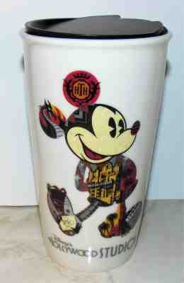 STARBUCKS DISNEY HOLLYWOOD STUDIOS 12 OZ. MICKEY MOUSE TRAVEL MUG CUP - Sold on eBay Mar, 31st 2019 for $30.00