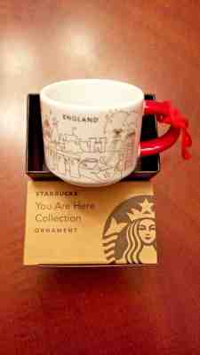STARBUCKS ~ England ~ "You Are Here" Icon Mug (NEW) ~2 Oz  NWT Xmas Ornament - Sold on eBay Apr, 18th 2019 for $19.99
