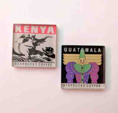 2 Starbucks Acrylic Coffee Stamp Magnets KENYA, GUATEMALA 1980s 80s RARE  - Sold on eBay Apr, 7th 2019 for $15.00