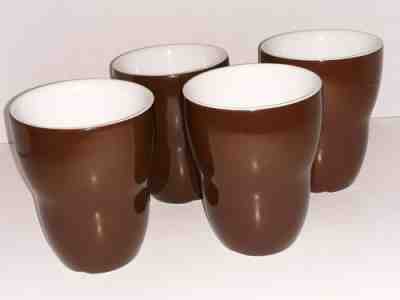 (Lot of 4) 2008 Starbucks Brown Thick Coffee Mug Cup By Aida  No Handles 8oz.   - Sold on eBay Apr, 22nd 2019 for $16.00
