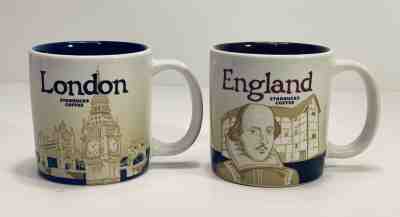 Starbucks London & England Global Icon Mini Demitasse Espresso Mugs 3 oz ~ 2014 - Sold on eBay Apr, 14th 2019 for $27.50