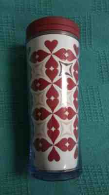 STARBUCKS 2009 HEARTS on WHITE with RED HEART TRAVEL COFFEE MUG, VALENTINE's DAY - Sold on eBay Mar, 29th 2019 for $16.50