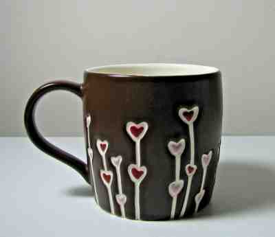 Starbucks Coffee Mug | Hearts Flowers Hand Painted | 2009 / Tea / Extra Clean - Sold on eBay Mar, 4th 2019 for $9.85