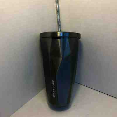 2012 Starbucks gray gunmetal metallic tumbler travel cup with metal straw 16 oz - Sold on eBay Apr, 22nd 2019 for $15.50