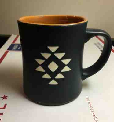 Starbucks 2012 Large Mug 16 oz Coffee Cup Matte Black w/ White Tribal Pattern - Sold on eBay Apr, 21st 2019 for $15.99