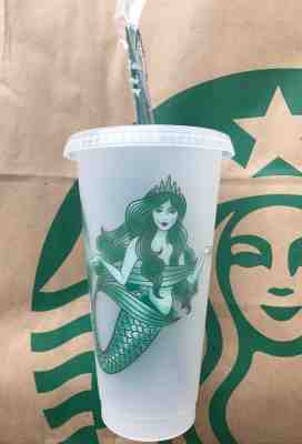 Starbucks Siren Mermaid 2019 Official Frosted Reusable Venti 24oz Tumbler Cup - Sold on eBay Apr, 22nd 2019 for $12.95