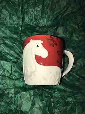 STARBUCKS MUG CHINESE NEW YEAR HORSE 2014 ~Taiwan version RED/white~