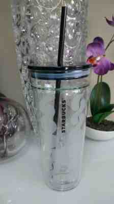 STARBUCKS 2017 Clear GLASS Cable Knit Double Wall Cup VENTI 20 oz NEW SHIPS FAST - Sold on eBay Apr, 22nd 2019 for $54.99