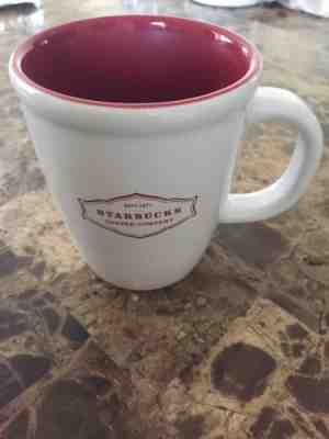 STARBUCKS Coffee MUG Red & White 2006 Starbucks Est 1971 Abbey 13 oz Cup - Sold on eBay Apr, 21st 2019 for $10.25