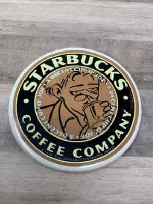 Starbucks Coffee Coasters Ceramic 1998 Limited G.B. Trudeau Doonesbury - Sold on eBay Mar, 31st 2019 for $13.95