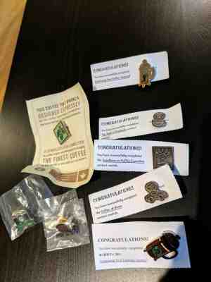 31 RARE Starbucks Pins 2000 - includes Camera 100%, Bravo, Barista 201 - Sold on eBay Apr, 17th 2019 for $30.00