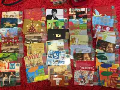 LOT OF (94) Starbucks Cards 2001-2013 plus 7 sleeves - 37 designs, some rare - Sold on eBay Apr, 22nd 2019 for $66.00
