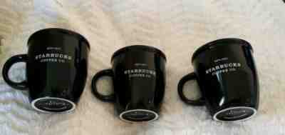 Lot Of 3 ~ Starbucks Mug ~ Coffee ~ Tea ~ Black Cup ~ White Lettering ~ 2002... - Sold on eBay Apr, 20th 2019 for $21.00