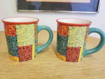 Starbucks Pair Of Two 2002 Barista Mosaic Mug's, 16 oz.  - Sold on eBay Apr, 20th 2019 for $32.00