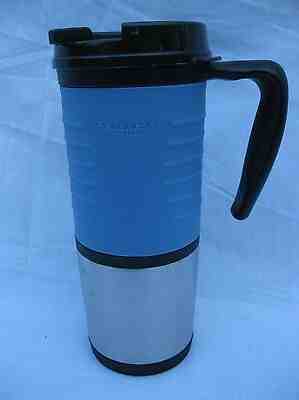 Starbucks Coffee Co.Stainless Steel Blue Rubberized Grip Travel Cup 16 oz 2004 - Sold on eBay Apr, 21st 2019 for $9.99