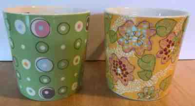 Starbucks Coffee Mug Spring Flowers Pastel Floral 2005 Orange Yellow Green Dots - Sold on eBay Apr, 20th 2019 for $19.99