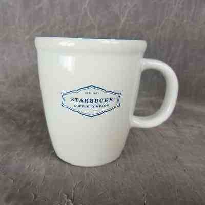 Starbucks Coffee Mug White with Blue Print and Inside 12 fl oz 2006 - Sold on eBay Apr, 22nd 2019 for $8.95