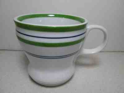 Starbucks Bistro Curvy Green & Blue Striped Mug 2007 Original Love Coffee Cup - Sold on eBay Apr, 21st 2019 for $7.50
