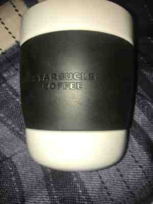 Starbucks 2009 BlackWhite Ceramic Tumbler 12oz Cup Mug Rubber Grip No Handle - Sold on eBay Apr, 13th 2019 for $8.00