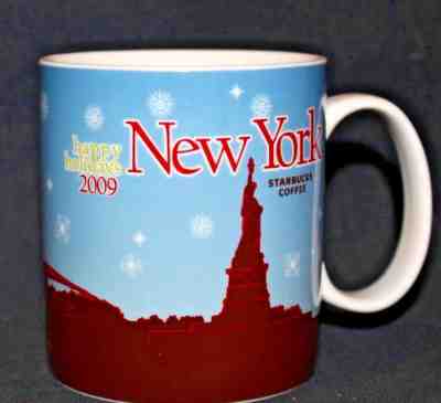 STARBUCKS COFFEE NEW YORK HAPPY HOLIDAYS 2009 16 OZ MUG - Sold on eBay Apr, 13th 2019 for $11.99