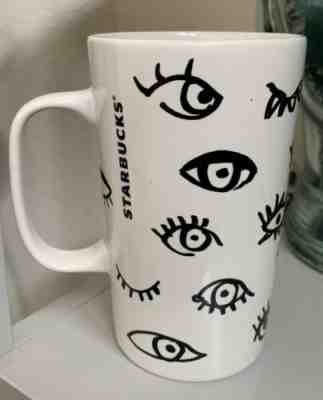 Rare STARBUCKS Coffee Co 2014 Eyes Art Cup MUG 16 oz Eyes Drawing Black White  - Sold on eBay Apr, 22nd 2019 for $24.99