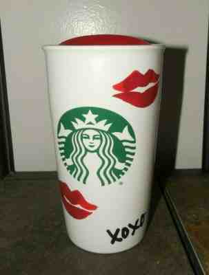 Starbucks ~ Red Lips Kiss XOXO ~ 12 oz  Coffee Tea Travel Mug Tumbler ~ 2015 - Sold on eBay Apr, 21st 2019 for $24.99