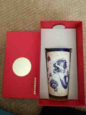 New Nwot Starbucks 2016 Tattoo Art Siren Mermaid Blue Traveler Tumbler 12oz  - Sold on eBay Apr, 23rd 2019 for $79.99