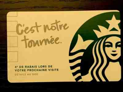 2017 STARBUCKS Card RARE Recovery Card French Canada Second version - Sold on eBay Apr, 22nd 2019 for $45.00