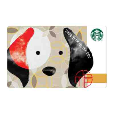 Starbucks Korea 2018 Year of the Dog  New year Card Black a gift with sleeve - Sold on eBay Apr, 23rd 2019 for $9.98
