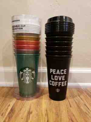 Starbucks Reusable Cup Holiday LE 2018 & Peace Love Coffee Black Bundle 12 Cups! - Sold on eBay Apr, 22nd 2019 for $55.00
