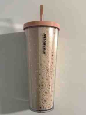 STARBUCKS 2019 COLD CUP EYELET PATTERN PINK TUMBLER 24 fl oz - Sold on eBay Apr, 22nd 2019 for $24.95