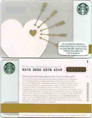AUSTRIA Starbucks card  NEW * Valentine's Day * 2019 with " LINE MARK " on Back - Sold on eBay Apr, 1st 2019 for $3.75