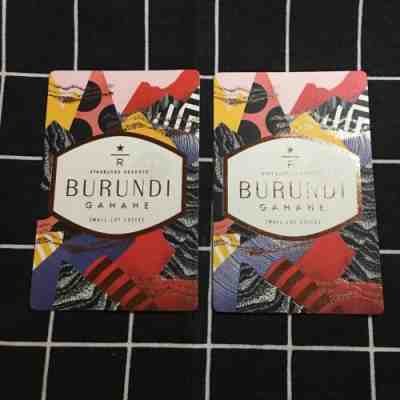 Lot of 2 US version STARBUCKS 2017 Reserve Tasting Card Burundi Gahahe Small-Lot - Sold on eBay Mar, 7th 2019 for $6.00