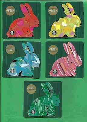 2019 Starbucks Canada Easter Bunnies Die Cut Gift Cards - Sold on eBay Apr, 22nd 2019 for $4.99