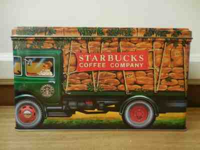 Starbucks Coffee Company Collectible Truck Tin Container England Silver Crane - Sold on eBay Apr, 5th 2019 for $14.95