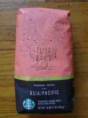 Starbucks Papua New Guinea Passport Series Blonde Roast 1Lb WHOLE BEAN  - Sold on eBay Mar, 30th 2019 for $7.99